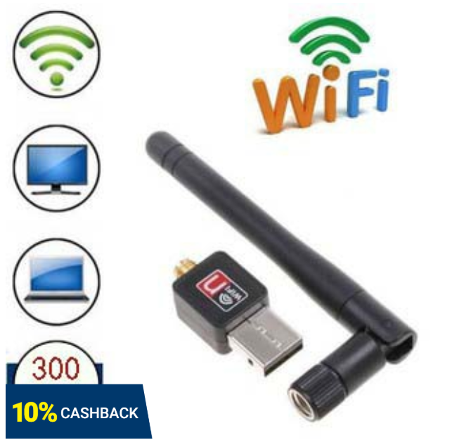 Mini 300M USB WiFi Wireless LAN 802.11 N/G/B Adapter Dongle WIFI802 ...