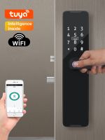 【YF】 Tuya Wifi Digital Electronic Smart Door Lock With Biometric Fingerprint  Card  Password Key Unlock USB