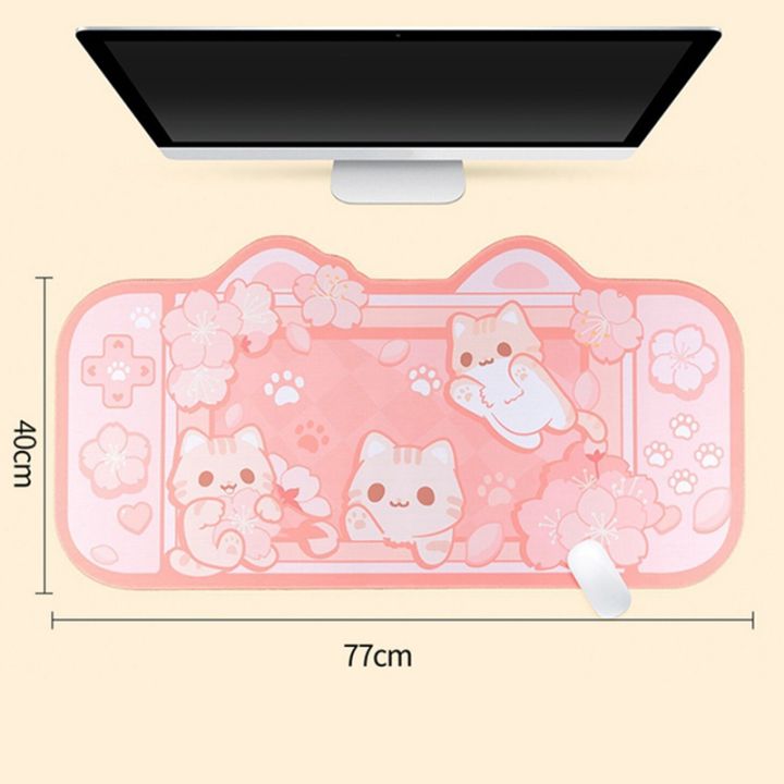 sakura-cat-large-mouse-pad-mouse-pad-for-cute-pink-sakura-cats-desk-mat-water-proof-nonslip-laptop-desk-accessories