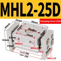 10D ลม/16D/20D/25D/10D1/16D1/20D1/25D1กระบอก MHL2อะไหล่รถลม SMC ทำหน้าที่ MHL2คู่