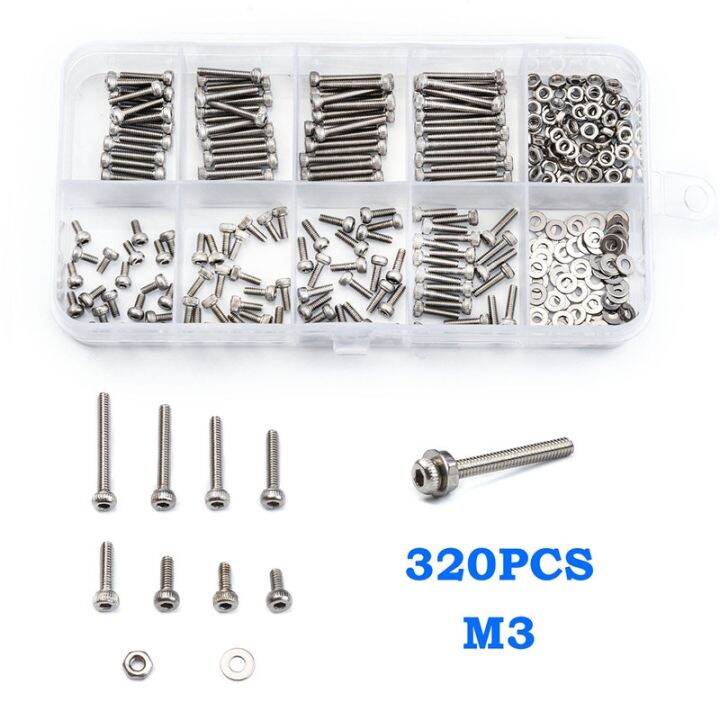 haotao-hardware-320ชิ้น-m2-304สแตนเลสหกเหลี่ยมซ็อกเก็ตหัวหมวกสกรูจักรยาน-hex-bolts-กับอ่อนนุชแบนเครื่องซักผ้า-assortment-กล่องเครื่องมือ