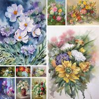 ┋ Flowers Painting Printed Cross Stitch Embroidery Full Kit DMC Threads Sewing Handicraft Craft Handiwork Needle Wholesale Sales