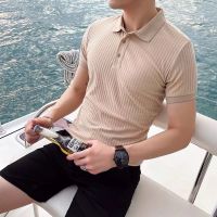 COD ndcn549 [M-3XL] เสื้อยืดทรงโปโล แขนสั้น ผ้าเรยอน แบบบาง เข้ารูป แฟชั่นฤดูร้อน สไตล์เกาหลี สําหรับผู้ชาย