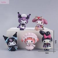 LZYBIM คอลเลกชัน5ชิ้น/ชุดตกแต่งหน้าเค้กของเล่นตั้งโต๊ะ My Melody Hiasan Mobil Melody โมเดลของเล่นหุ่นของเล่นหุ่นแอ็คชั่น Kuromi ตุ๊กตาอนิเมะ