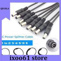 ixoo61 store 1 to 2/3/4/5/6/8 Way DC Power Splitter Cable for CCTV Camera Adapter Connector Female Male Power Supply Wire 2.1*5.5mm