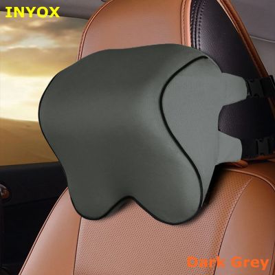 L2D Car headrest head seat Cushion neck pillow rest Memory Foam cotton Cover For Auto Travel Support Fabric Soft Chair mesh home