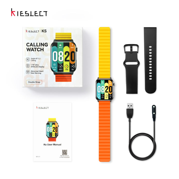 ราคาพิเศษ-kieslect-ks-smart-watch-สมาร์ทวอทช์-โทรด้วยเสียง-วัดความเครียด-เก็บข้อมูลสุขภาพได้-แบตนานสุด-10-วัน-บลูทูธ-5-2-ประกัน-1-ปี