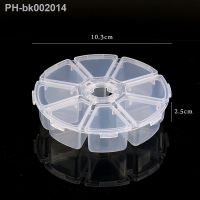 6 slots/8 slots round Compartment Plastic Storage Box for Beads earrings Adjustable Jewelry Container Transparent Box Case