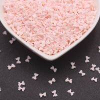 100g/Lot 5mm Pink Bow Tie Clay Slices Sprinkles Supplies Tumbler Crafts Filling