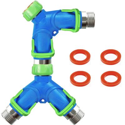 2Pcs Water Hose Splitter 2 Way Hose Y Splitter Connector Faucet Comfortable Plastic