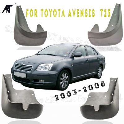 ด้านหลังสีดำด้านหน้าและ Rear4pcs สไตล์ด้านหน้าและด้านหลัง Splash Guards Mud Flaps Mud Flap สำหรับ Toyota Avensis T25 2003-2006