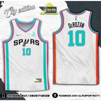 Ready Stock SPURS DEROZAN 10 WHITE HIGH QUALITY FULL SUBLIMATION BASKETBALL JERSEY - ALFA