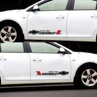 2ชิ้น/ล็อตรถ Auto Body สติกเกอร์ด้านข้างตกแต่งไวนิล Decals มอเตอร์กีฬาสำหรับ Chevrolet Camaro Cruze Lacetti Aveo Captiva Sonic Epica Orlando Corsa Malibu Spark