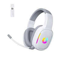 Jeecoo G80 Gaming Headset - 7.1 Surround Sound, Detachable Noise Canceling Mic, Low Latency 2.4G Gaming Headphones, Shining RGB - Works with PS4 PS5 PC Laptop Computers