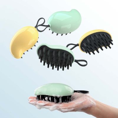 ♦ Tool Shower Head Washing Brush Mango Shaped Scalp Massage Brush Hair Scalp Massager Shampoo Brush Hair Washing Comb