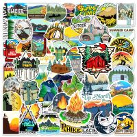 พร้อมส่ง! Camping outdoor travel cooking การตั้งแคมป์ adventure สติกเกอร์ ตกปลา Fishing สเก็ตบอร์ด 50 ชิ้น sticker