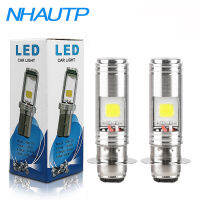 NHAUTP 2Pcs T19 P15D-25-1 P15D หลอดไฟ LED สำหรับรถจักรยานยนต์จักรยานสกู๊ตเตอร์ Moped A ไฟหน้า Hilo Beam โคมไฟสีขาว1000LM 12-30V