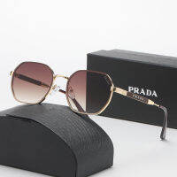 แฟชั่นใหม่แว่นกันแดด Prada คลาสสิกโลหะ Frameless รูปหลายเหลี่ยมผู้ชายและผู้หญิงแว่นกันแดดถนนยิงเดินทางแว่นตาป้องกันแสงสะท้อน