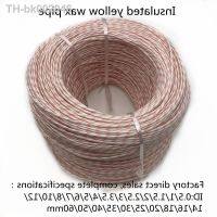 ⊙❇ 2/5/10 meters Yellow wax tube 1mm 60mm Fiberglass sleeving High temperature insulated wire casing Glass Fiber Tube