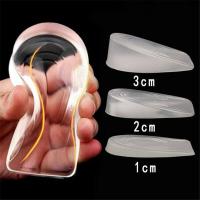 1 Pair Men Women Portable Invisible Soft Heel Insert Pad Silicone Gel Height Increase Shoe Insoles Taller