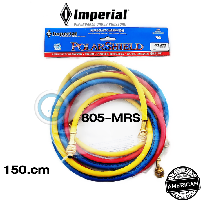 imperial-charging-hose-สายชาร์จน้ำยา-รุ่น-805mrs-150cm-r22-404a-r407c-r134a-สาย3เส้น-made-in-usa