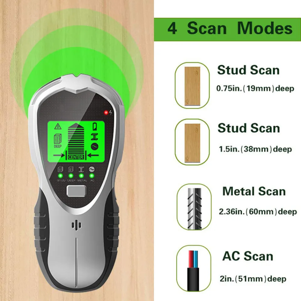 4 In 1 Wall Stud Finder Lcd Dispaly Electric Wood AC Wire Metal Studs  Detector
