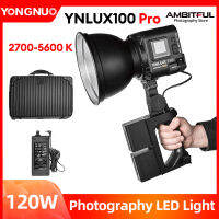 YONGNUO YNLUX100PRO 120W 2700K-6500K Bowens มือถือกลางแจ้งไฟ LED โคมไฟสตูดิโอเติมแสงพร้อมที่จับอะแดปเตอร์ไฟ