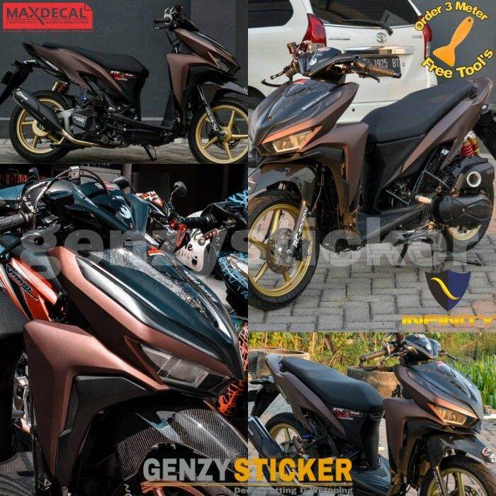 stiker skotlet brown metalik doff motor 1roll murah full body keren
