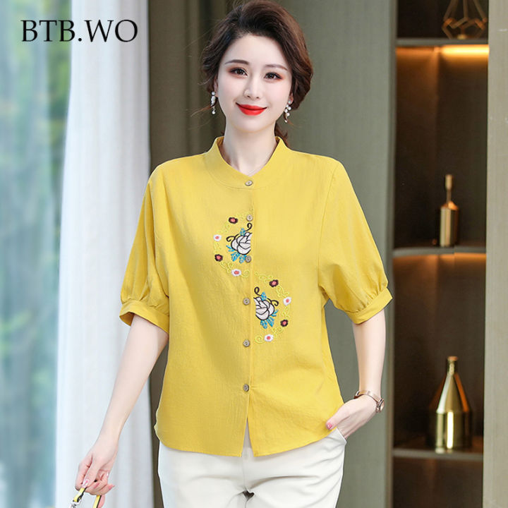  Women's Cotton Linen Shirt Womens Casual Tops 2023