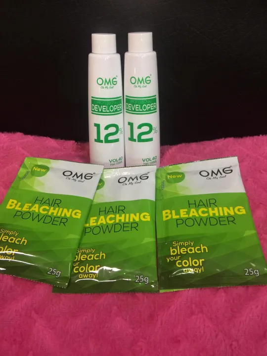 3 pcs OMG bleaching powder 25g and 2 pcs oxidizer 100ml Lazada PH