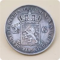 1840เนเธอร์แลนด์2 1/2 Gulden 2.5 Nlg - Willem I Copy Coin