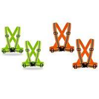 【LZ】✹  Ajustável Brilhante Neon Coletes de Segurança Alta Visibilidade Reflective Seat Belt Gears Laranja 4x1.5cm 2Pcs