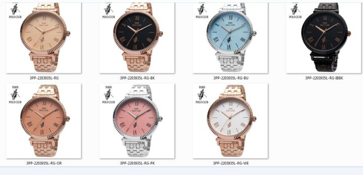 นาฬิกา-paris-polo-club-ผู้หญิง-3pp-2203935l-ของแท้มีกล่องใบรับประกัน-1-ปี