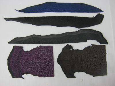 เศษหนังปลากระเบนแท้ (stingray leather scraps) หลายสี น้ำหนัก 80 กรัม  SK476
