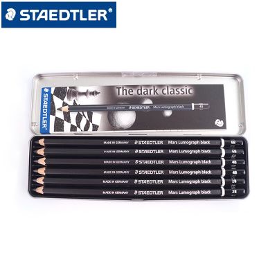 6 STAEDTLER 100B จำกัดปากกาวาดรูปสเก็ตช์โรงเรียน2B/4B/6B/8B ตะกั่วสีดำอุปกรณ์สำนักงาน