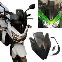 รถจักรยานยนต์สำหรับ Kawasaki Z750 Z750R กระจกบังลมคุณภาพสูงลมแผ่นกันลมสีดำควันกระจกบังลมสปอยเลอร์