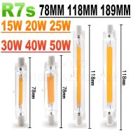 R7s แอลอีดีสูงหลอดแก้ว AC1110V หลอดไฟ COB J78ขนาด118มม. J118 78มม. ใช้แทนแผ่นเรืองแสงฮาโลเจน120V 130V 220V 230V 240V