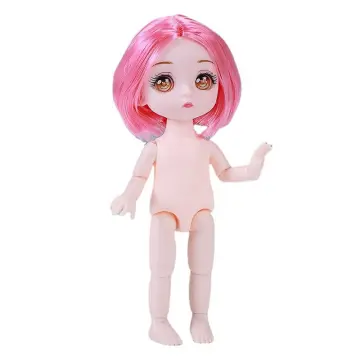 Mini girl cute face 16cm Bjd 1/12 Short Boy Hair Sleeping Pig Naked Body  Dress Up Fashion Dolls for Girls Gift DIY Toys - Realistic Reborn Dolls for  Sale