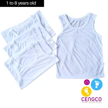 3/6 pcs White Sando for Girls from 3 to 13 yrs old Kids 100