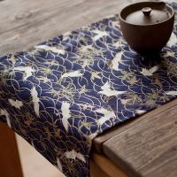 Japanese Style Table Runner Tablecloth Decoration Cloth Table Mat for Kitchen Dinning Room Navy Blue 30x140cm TJ8692-b