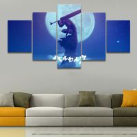 Canvas Print Painting Poster 5 Piece Anime Berserk Guts Moon Shadow Sword Warrior Picture Wall Art Home Decor Artwork Framework