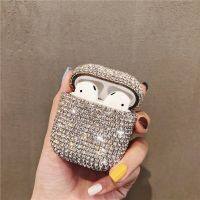 Glitter Bling บลูทูธหูฟังไร้สายสำหรับ Apple AirPods 1 2 Air Pods 2ชุดหูฟังหรูหราน่ารัก3D เพชรโลหะ