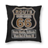 (All Inventory) Nordic Style Route 66 Santa Monica Pillow Home Decoration California Map Travel Pillow Case Sofa Throw Pillow (Contact the seller to support free customization. Double sided printing design for pillows)