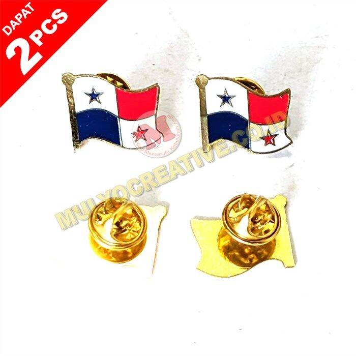 Pin Flag Panama Pin Bendera Panama Pin Bendera Negara Panama Bahan ...