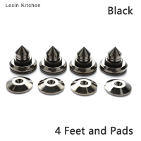 Lexin Kitchen ชุดลำโพง4ชุดขาตั้งแผ่นรองเท้าทองแดงกล่องลำโพงแหลมกรวยพื้นเท้าเล็บ