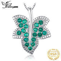 JewelryPalace Leaf จำลอง Nano Emerald 925เงินสเตอร์ลิงจี้คอสำหรับผู้หญิงอัญมณี Choker Statement ไม่มี Chain