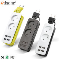 4.0mm/4.8mm EU /KC Plug Power Strip with 4 USB Portable Extension Socket Plug AC Power Travel Adapter USB Smart Phone Charger-SDFU STORE