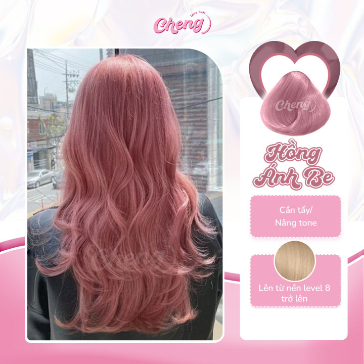 Thuốc nhuộm tóc hồng ánh be: Sự tinh tế và sang trọng chỉ có thể thấy được trong chi tiết như màu tóc. Màu hồng ánh be sẽ giúp bạn trở thành một cô nàng đầy quyến rũ, thu hút ánh nhìn từ người xung quanh.