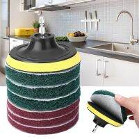 ‘；。、】= 4 Inch Drill Power Brush Tile Scruer Scouring Pads Cleaning Kit Household Cleaning Tool For Bathroom Floor Tub Polishing Pad