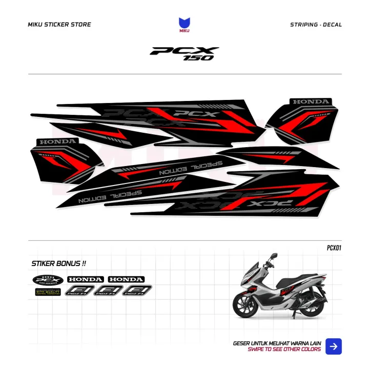 STRIPING PCX 150 01 STICKER PCX 2017 2018 2019 2020 STIKER HONDA PCX